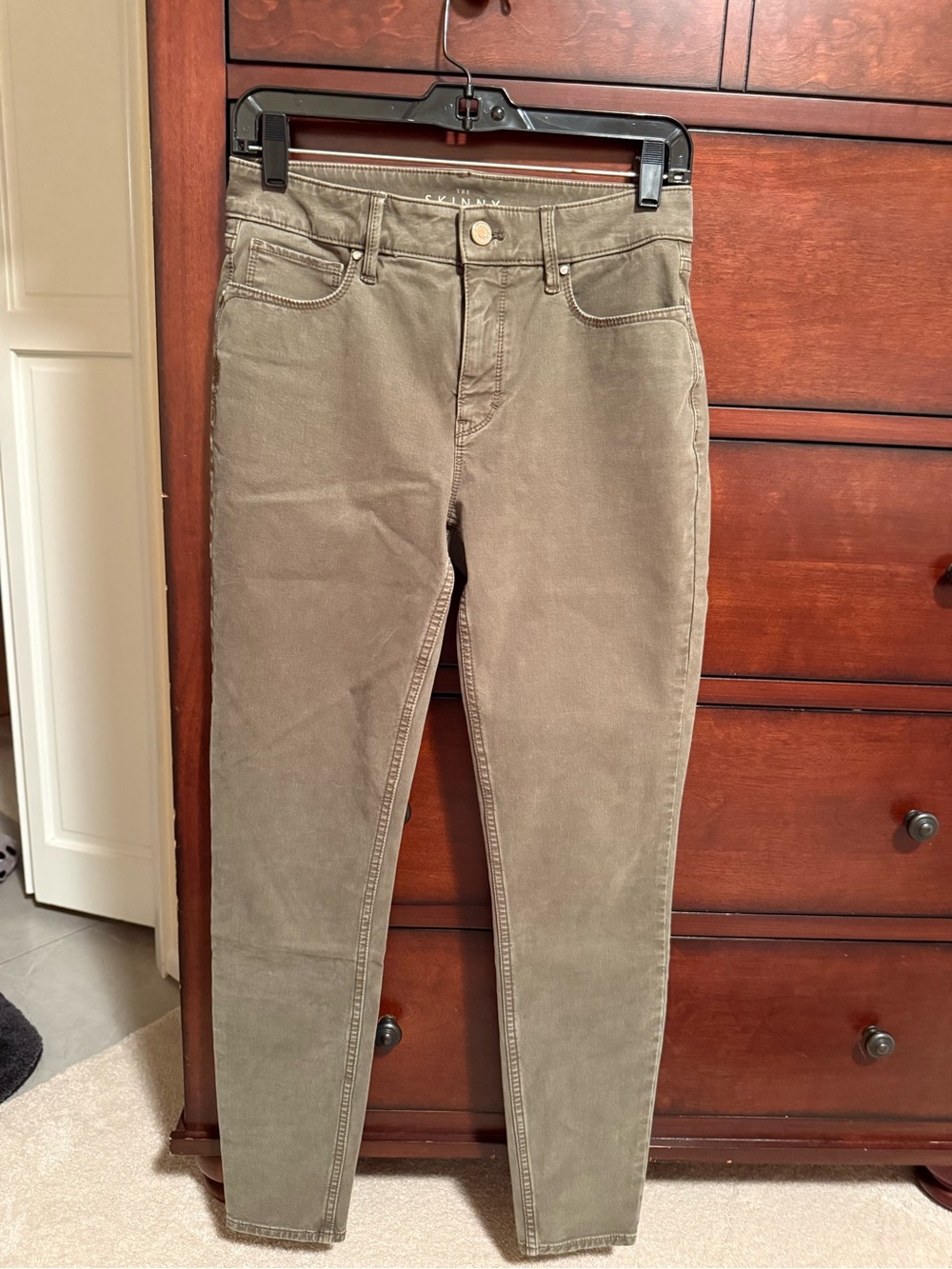 White House Black Market Olive Skinny Jeans